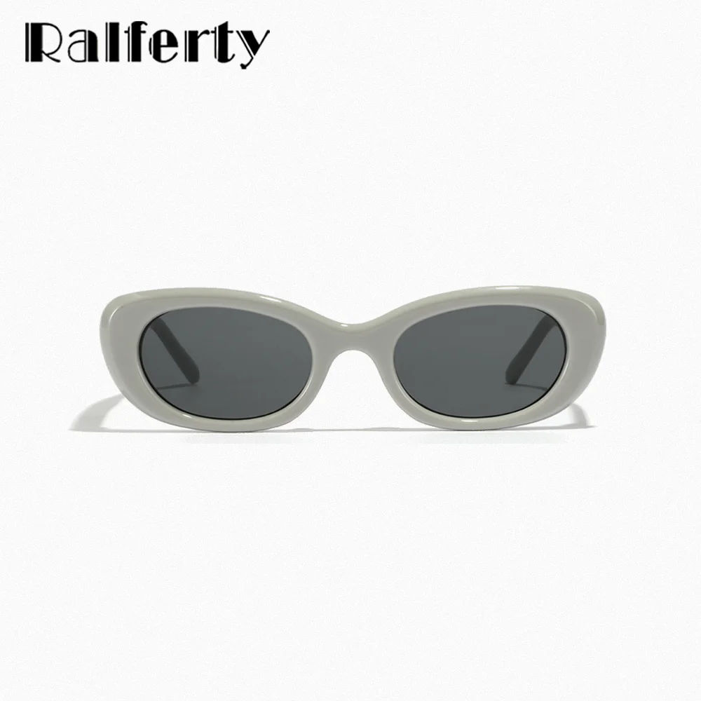 Ralferty Futuristic y2k Oval Sunglasses Women Men Gray Punk UV400 Mirror Wrap Female Retro Black Leopard Sun Glasses Shades 2023