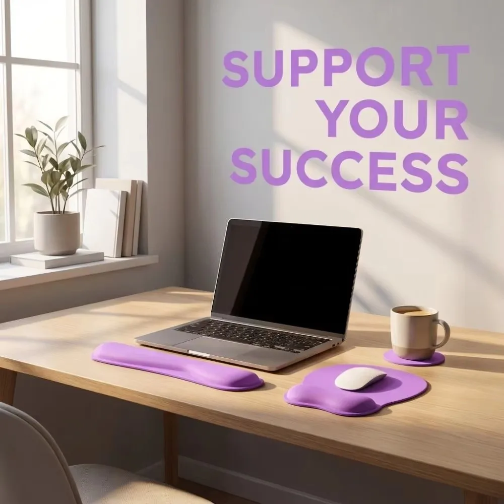 3Pcs PU Leather Keyboard Wrist Rest Set Soft Comfortable Hand Rest Keyboard Ergonomic Wristband Mouse Mat For Office Use