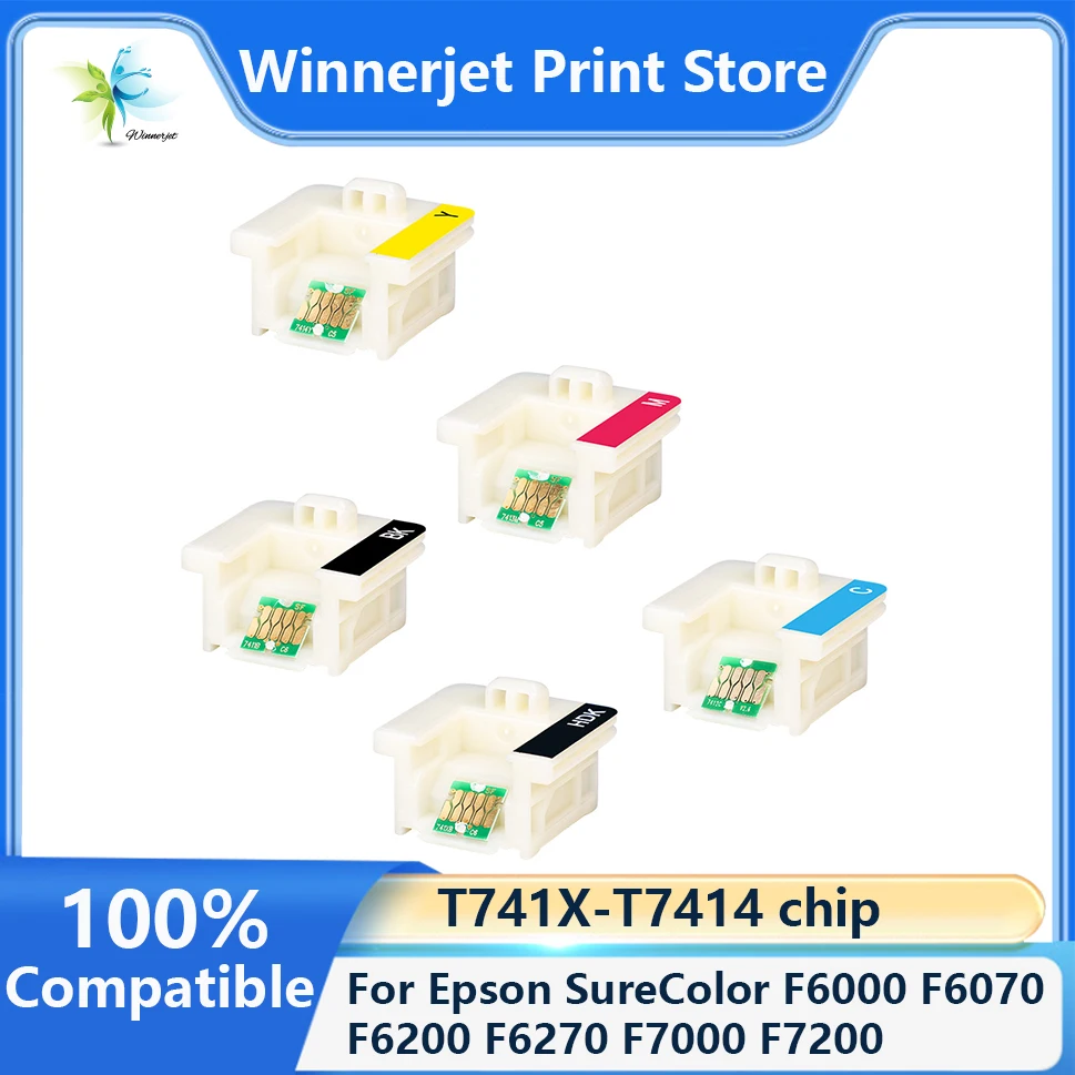 

Winnerjet T741X T7411 T7412 T7413 T7414 one time use chip With Chip holder For Epson SureColor F6000 F6070 F6200 F6270 F7000