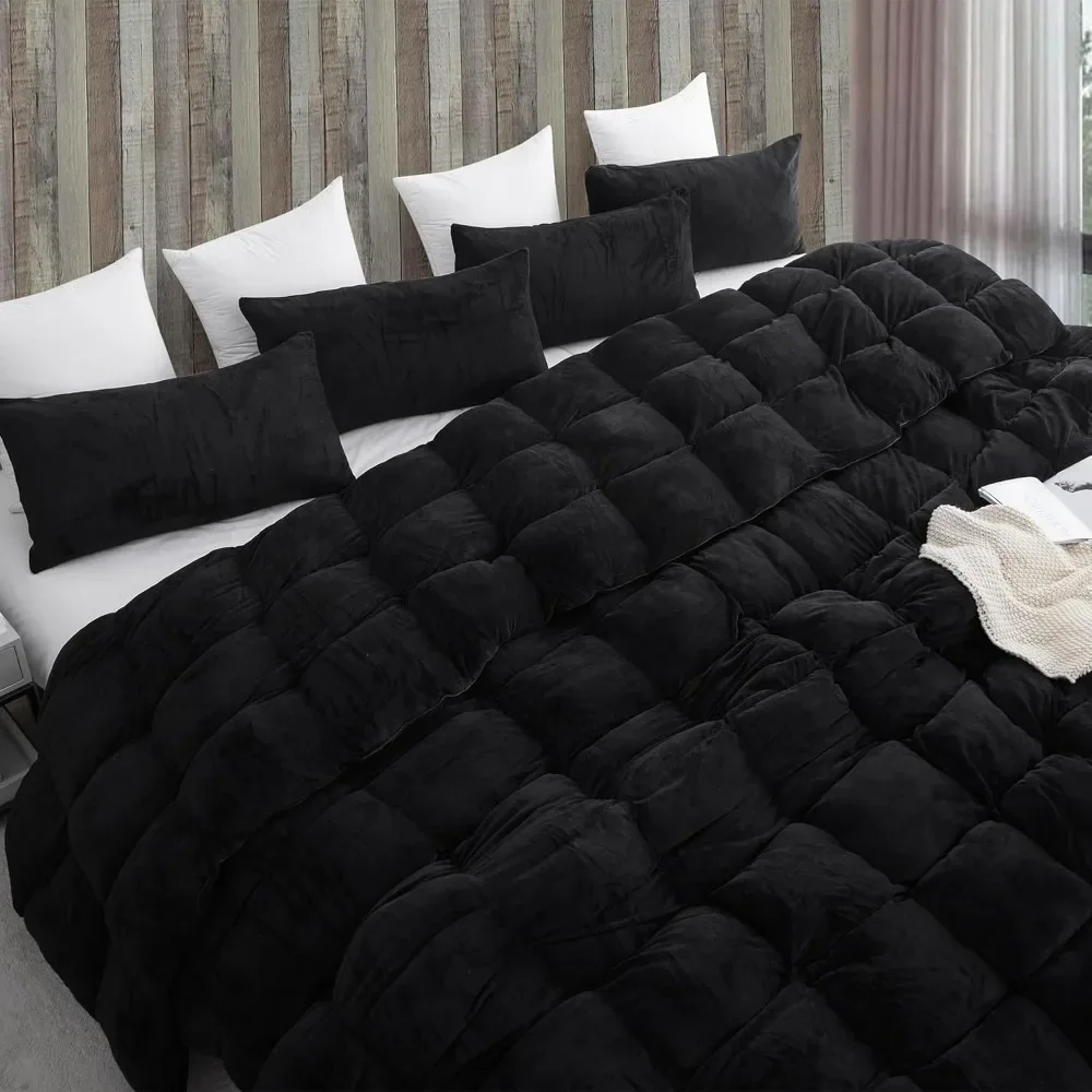 Comfortable Set, Casual Bedding, Ultra Thick 1400GSM Filling Rate, Machine Washable - Gentle Cycle/cold Water Wash, Black