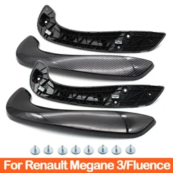 Manija de puerta Interior de coche, Kit de agarre de manija Interior izquierda y derecha para Renault Megane 3 MK3 Fluence 2008-2016 809540001R 809600007R