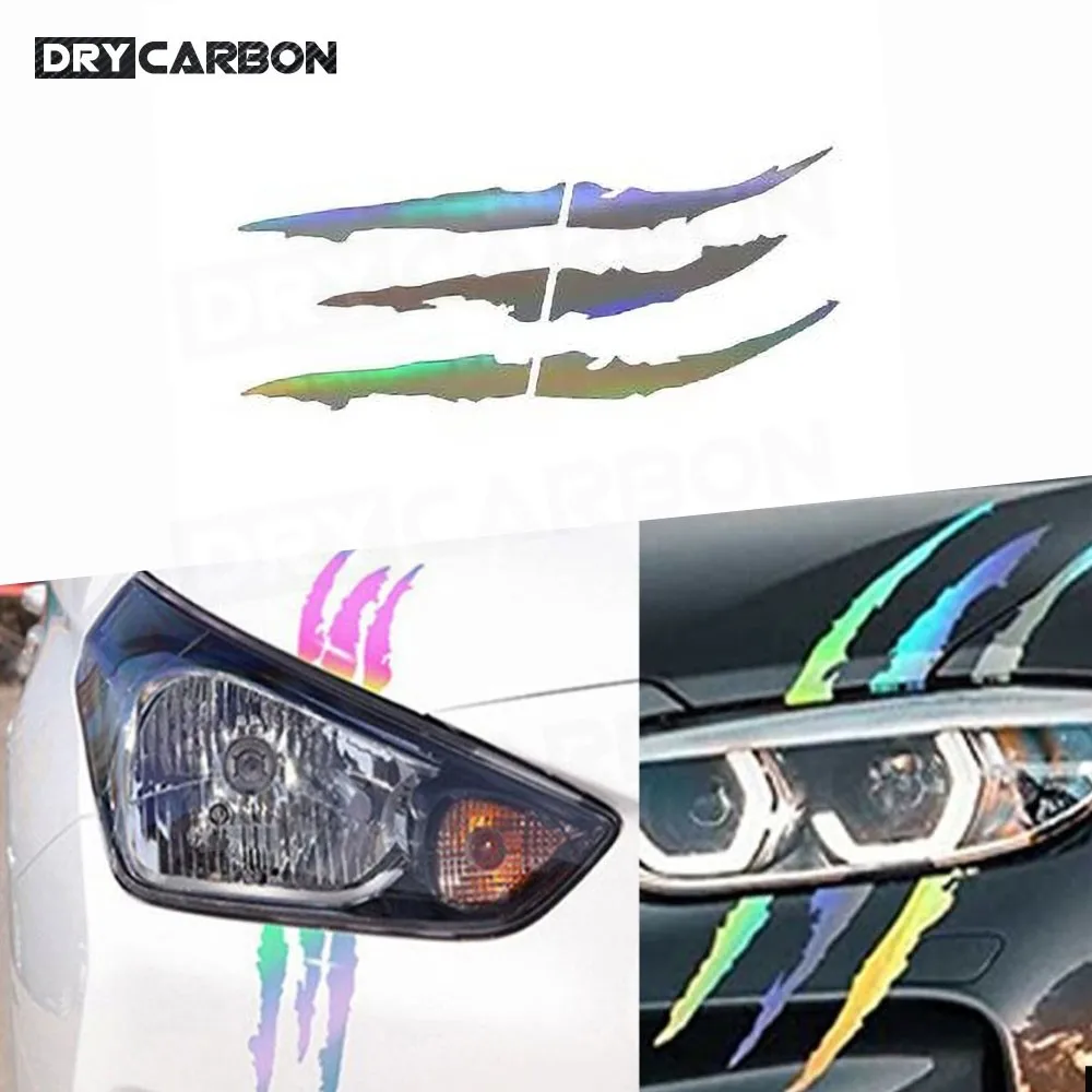 

Auto Car Sticker Reflective Monster Claw Marks Scratch Stripe Auto Headlight Decal Dinosaur Raptor Paw Marks Car Accessories