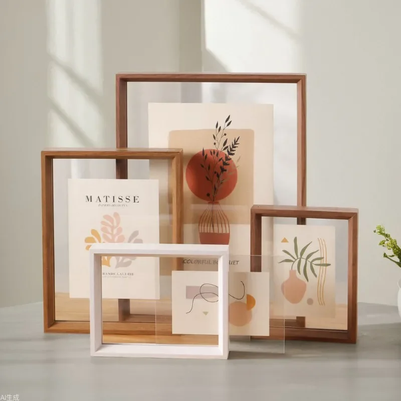 Double-Sided Clear Acrylic Photo Frame Versatile Display Case for Specimens and Artwork, Picture Frame for Home and Office Décor