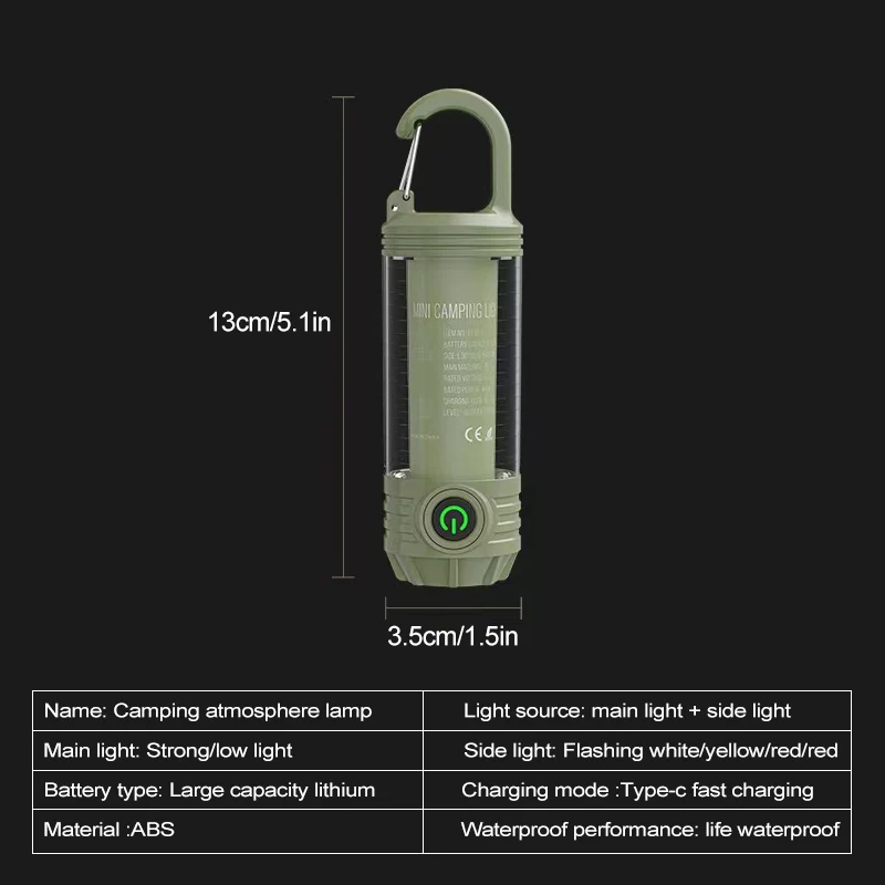 Multi funcional luz de acampamento ao ar livre led noite equitação luz recarregável lanterna luz da noite à prova dwaterproof água luz viagem