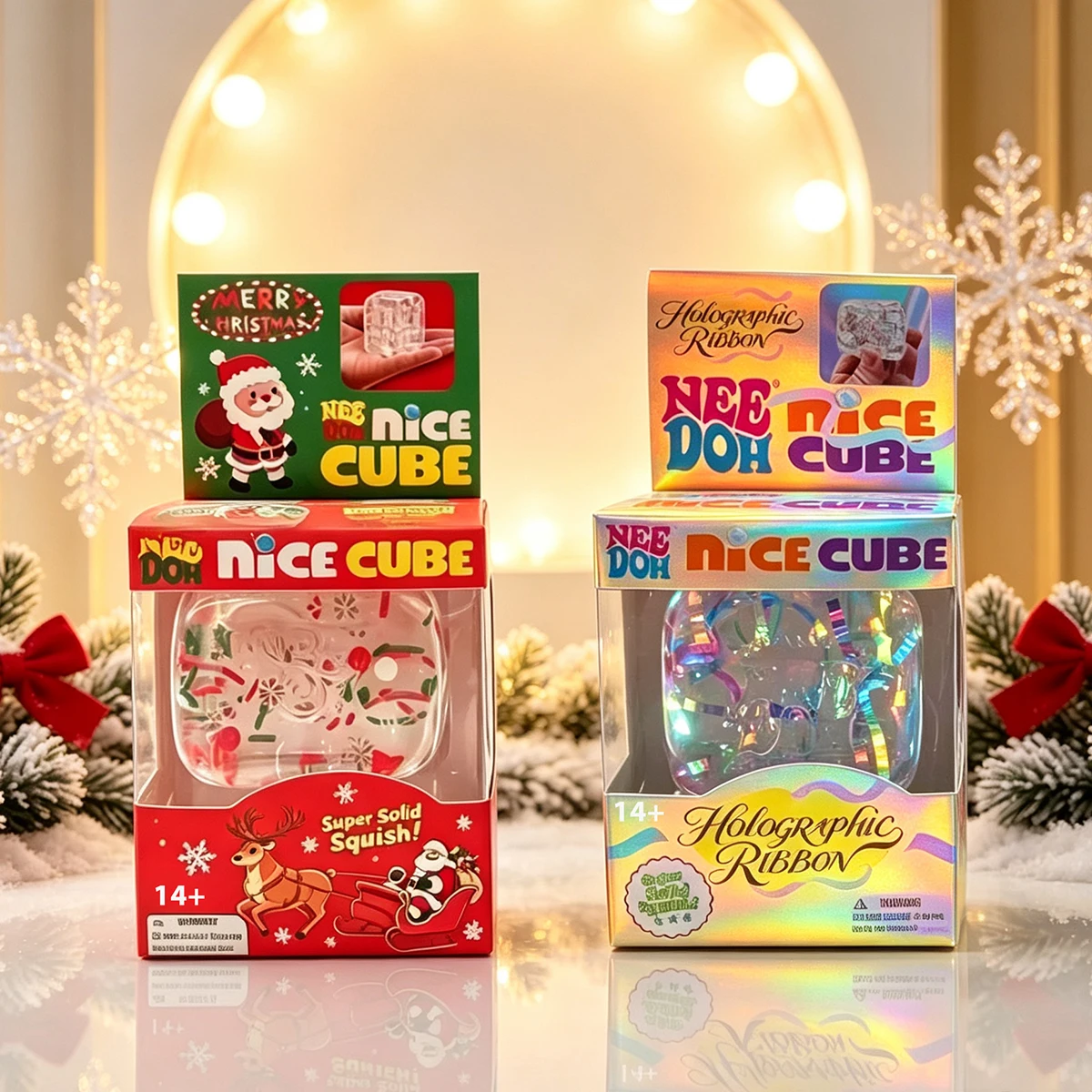 2026 NeeDoh Xmas Santa Nice Cube  Squeeze Sensory Knead Stretch Anxiety Relief ADHD Fidget Leisure Adult Christmas Gift