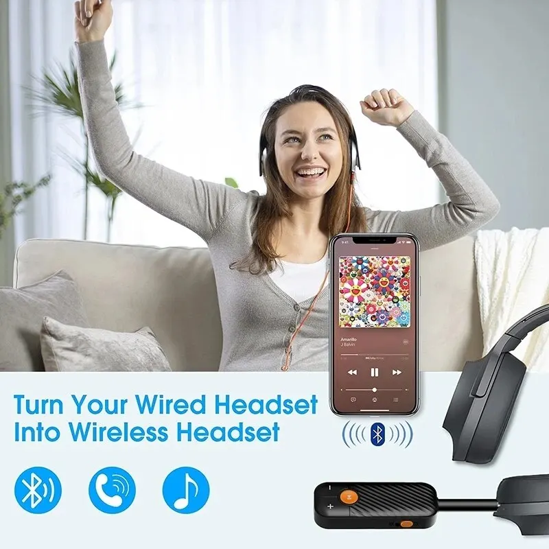 2 in 1 Wireless Bluetooth 5.0 Transmitter Receiver Chargable Audio Adapter For TV PC Car Headphone Speaker 3.5mm AUX HiFi Music