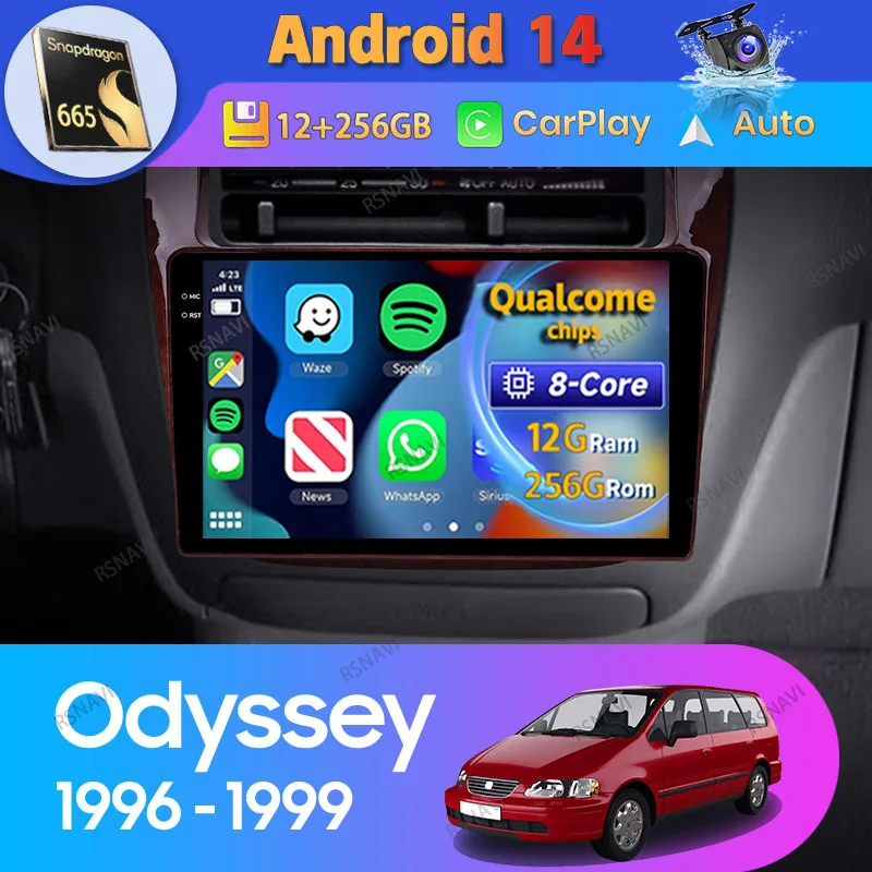 

Автомобильный GPS-навигатор Carplay, Android 14, для Honda Odyssey RA1 RA5 1996-1999, автомобильный радиоприемник, BT DSP, стерео, видеоплеер, 2Din, мультимедиа