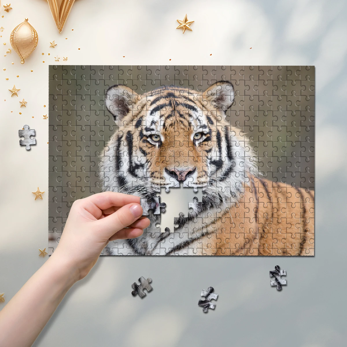 35/300/500/1000pcs Personalized Custom Photo Puzzle scenery photo Father's Day Back To School Halloween Christmas New Year