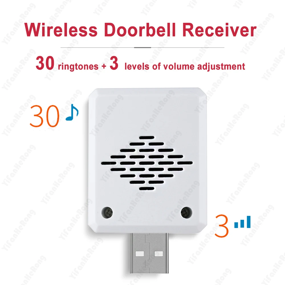 Bezprzewodowy dzwonek do drzwi 150m 30 wodoodporny zdalny kontroler USB inteligentny dzwonek odbiornik zapinany na jeden guzik do domu inteligentny pilot zdalnego sterowania