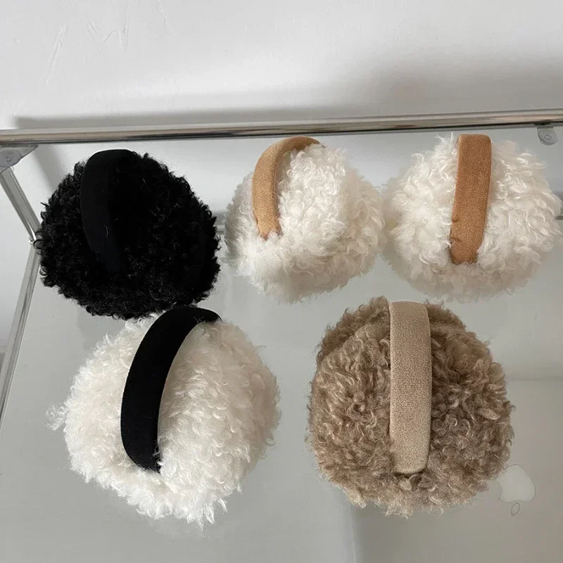 ผู้หญิงเกาหลีขนสัตว์ Earmuffs อบอุ่น Solid Plush เล่นสกีกลางแจ้งขี่จักรยาน Windproof เย็น Muffs หูผู้หญิง Anti-freezing Earmuffs ฤดูหนาว