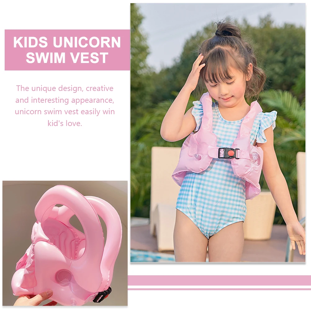 

Buoyant Swimsuit Unicorn Swimming Vest Toddler Kids Inflatable Swim Vest Boy Girl Cute Inflatable PVC Pink M 2 4 Years Old