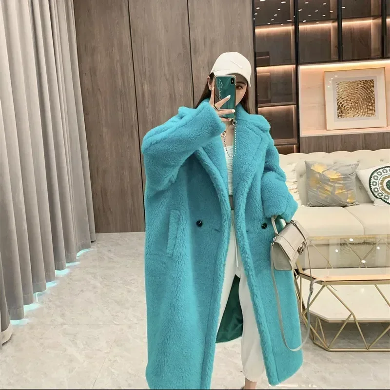 معطف ماكس تيدي 62% الألبكة 26% صوف 12% معطف حريري شتوي سميك معطف نسائي