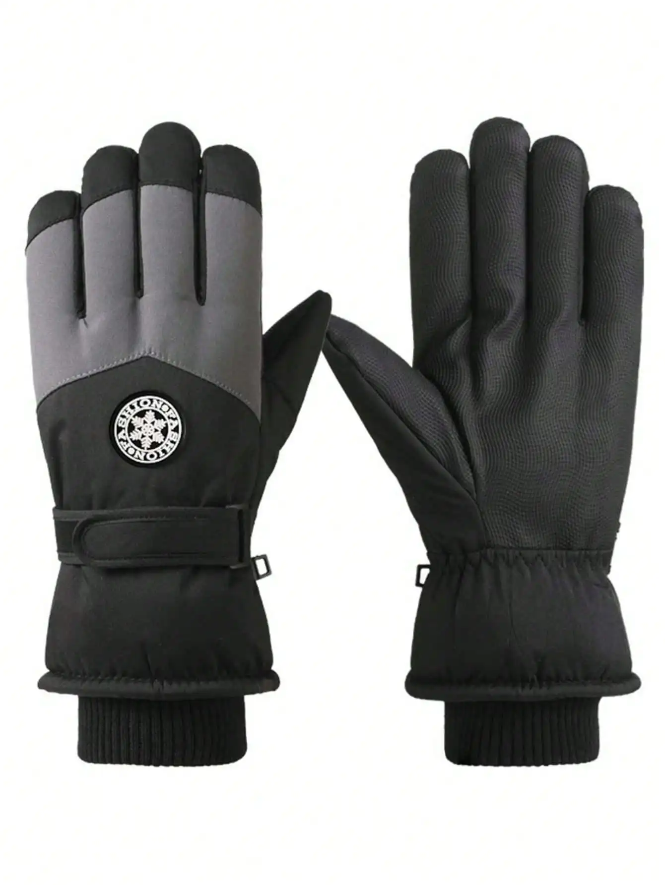 زوج واحد من القفازات الحرارية المقاومة للماء للنساء - تصميم شاشة لمس مقاومة للرياح مع معصم بسحاب، مثالي للدراجات النارية والتزلج والواي فاي #2