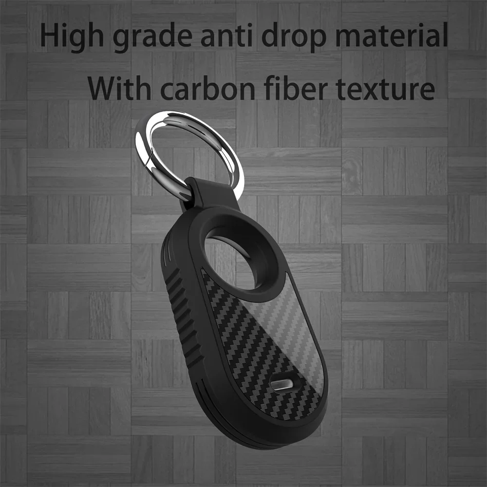 For SmartTag 2 Case for TPU Carbon Fiber Pattern Anti-lost Anti-Scratch Keychain Cover For Samsung SmartTag2 Protective Sleeve