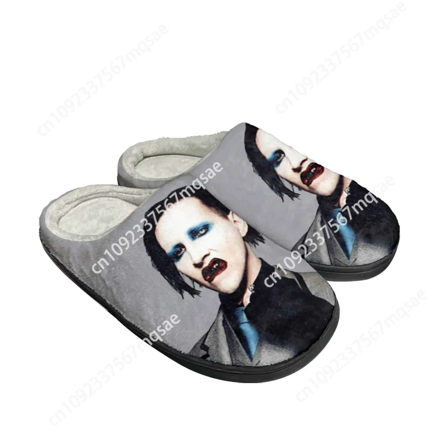 

Rock Band Singer Marilyn Manson Home Cotton Custom Slippers Mens Womens Sandals Plush Bedroom Keep Warm Shoe Thermal Slipper