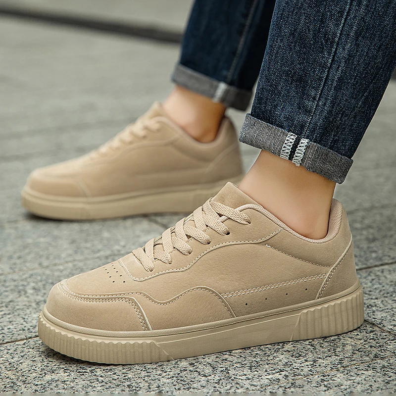 

MAEDEF Men Sneakers Lightweight Thick Sole Skatebaord Shoes Unisex Casual Sports Shoes for Man Solid Color Vulcanized Shoes Men