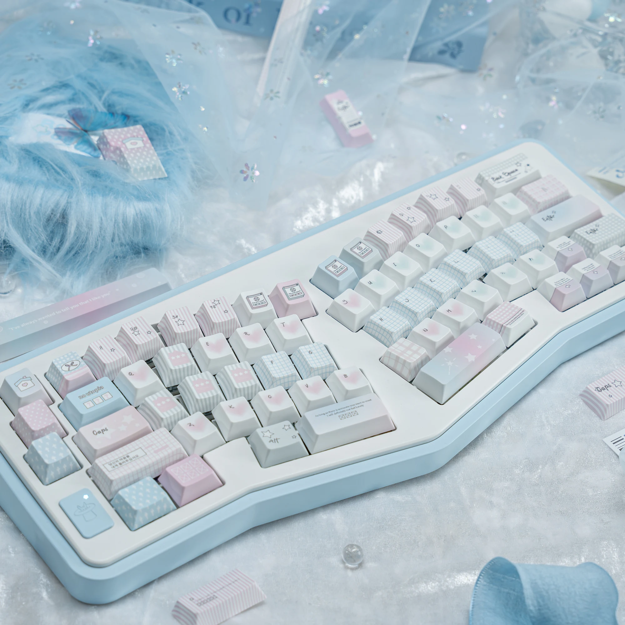 Original First Love Keycaps Cherry Profile PBT Dye Sublimation Keycap For MX Switch Mechanical Keyboard Gaming Office Girls Gift
