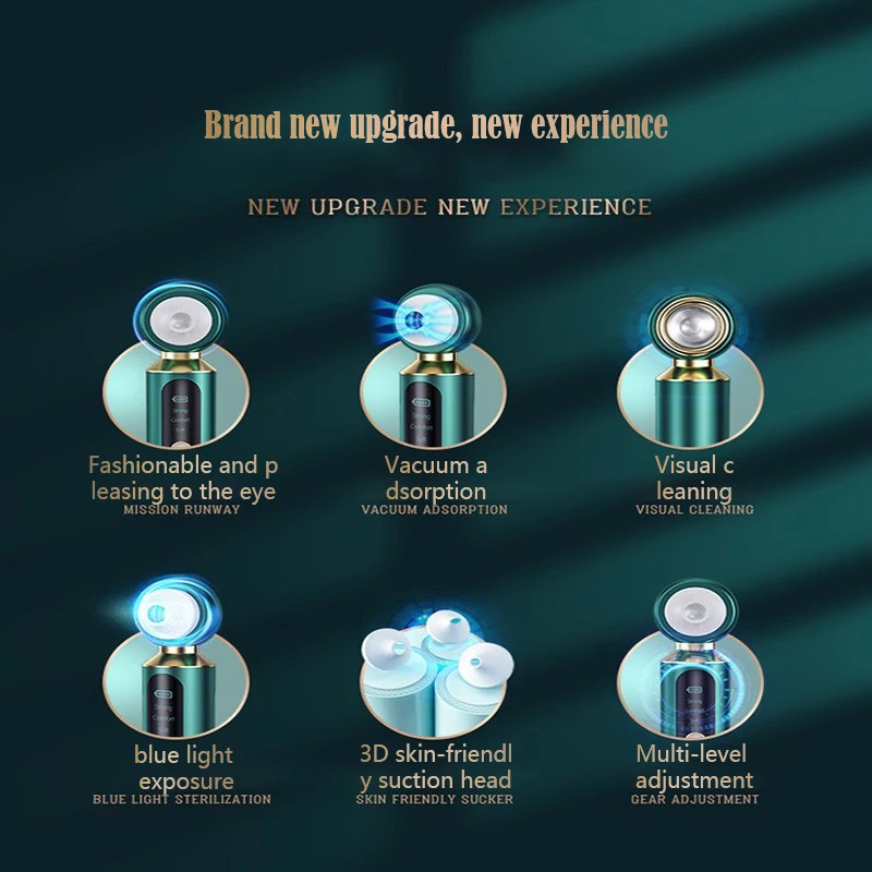 미 전기 블랙헤드 제거기 진공 여드름 클리너 블랙 스팟 제거 얼굴 깊은 클렌징 모공 클리너 기계 피부 관리 도구