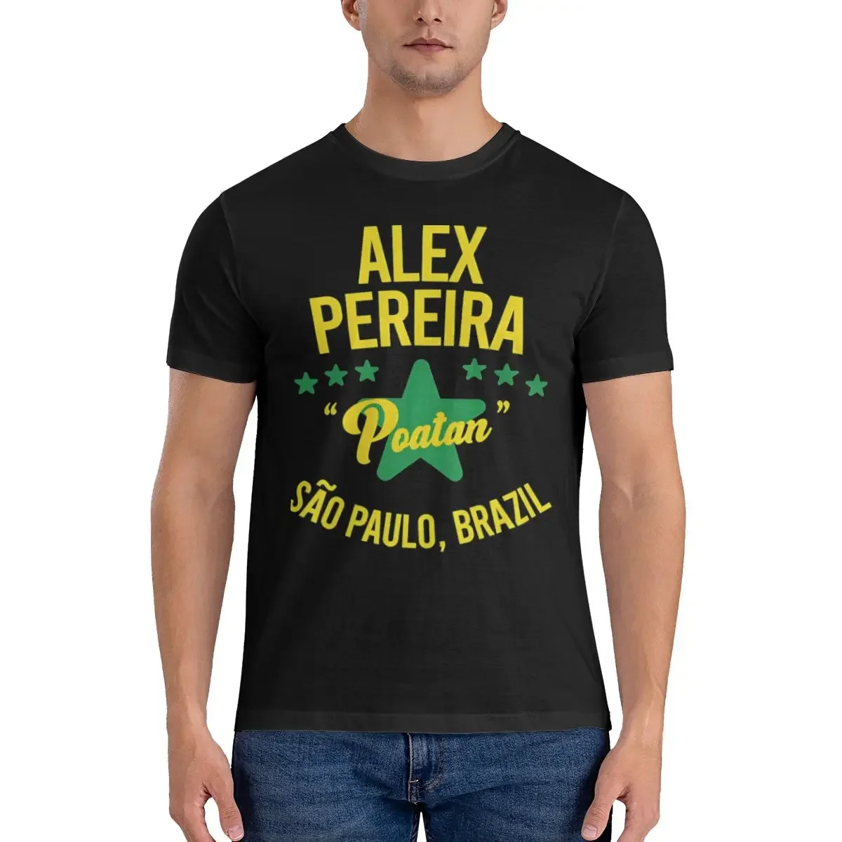 Sao Paulo Brazil T-Shirts Men Alex Pereira Poatan Fighting Athlete Humor Pure Cotton Tees Round Neck Short Sleeve T Shirts Gift