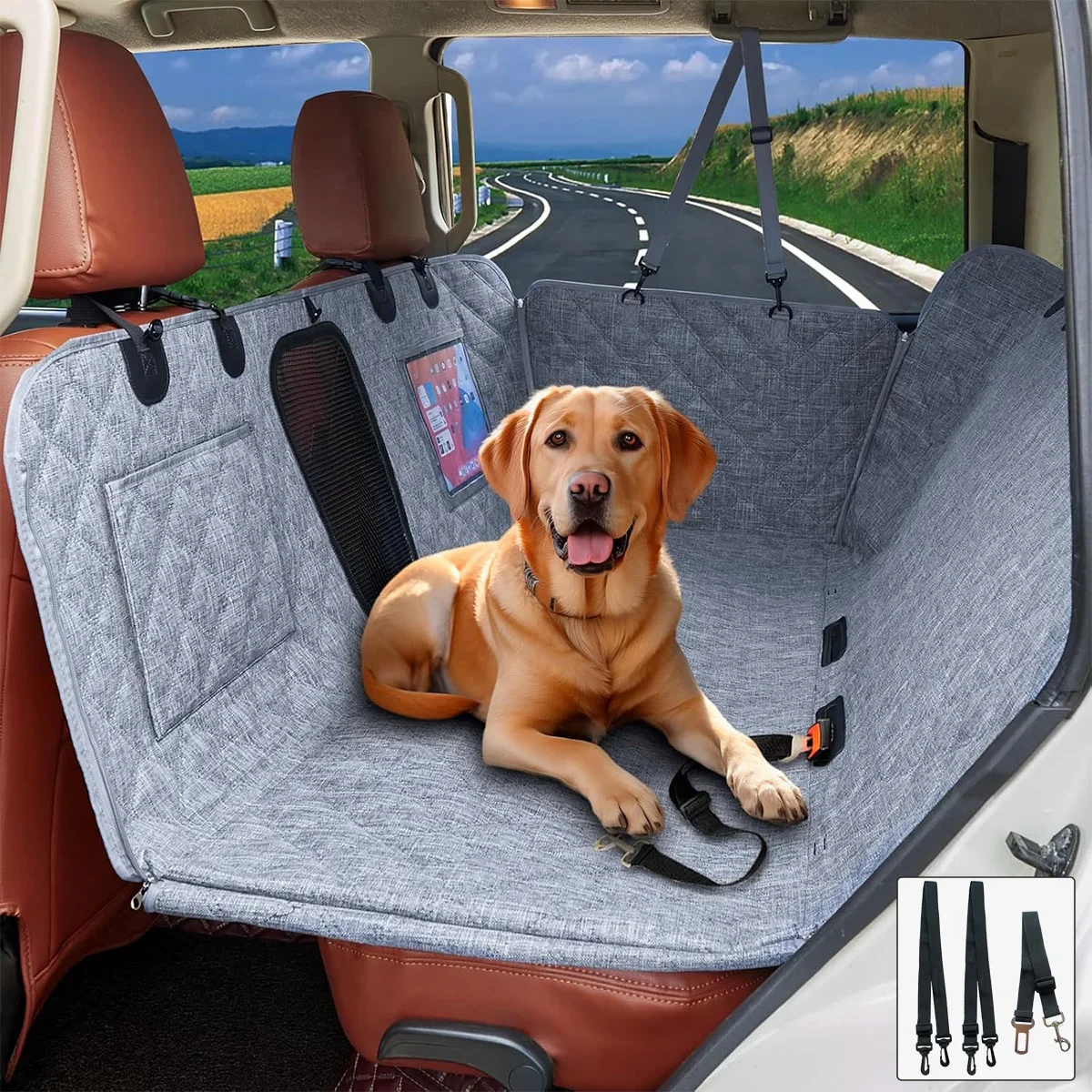 Car Dog Cushion Pet Car Rear Seat Cover Car Pet Seat Cushion Waterproof and Dirt-resistant