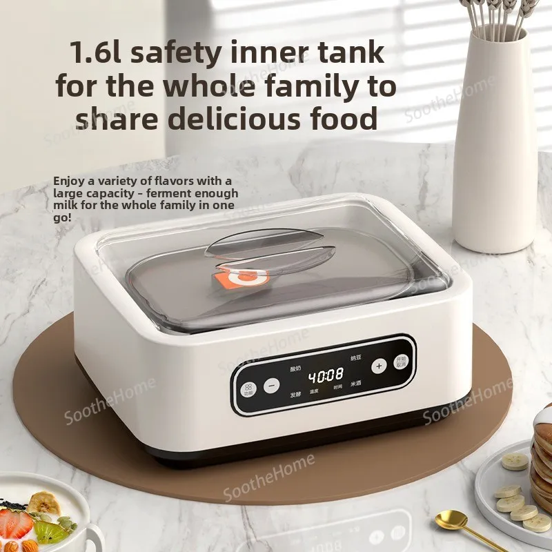 Household Auto Temp-Adjustable Yogurt Maker - Multi-Functional Stainless Steel Smart Fermenter kitchen appliances