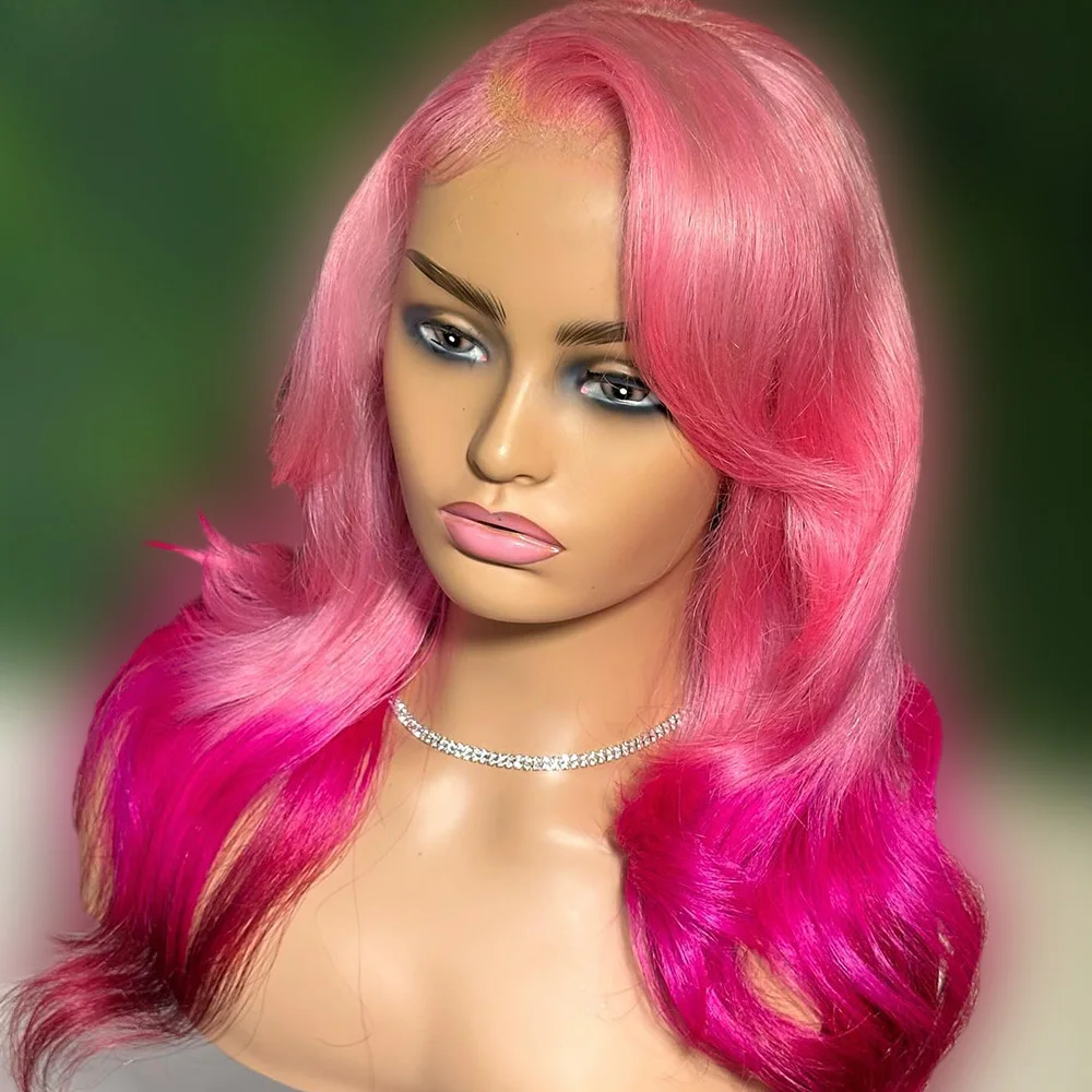 الجسم موجة الوردي 13x6 شعر الإنسان الدانتيل شعر مستعار أمامي قبل قطعها للنساء 13x4 الدانتيل الباروكات الأمامية 100% جودة الشعر البشري الوردي شعر مستعار #3