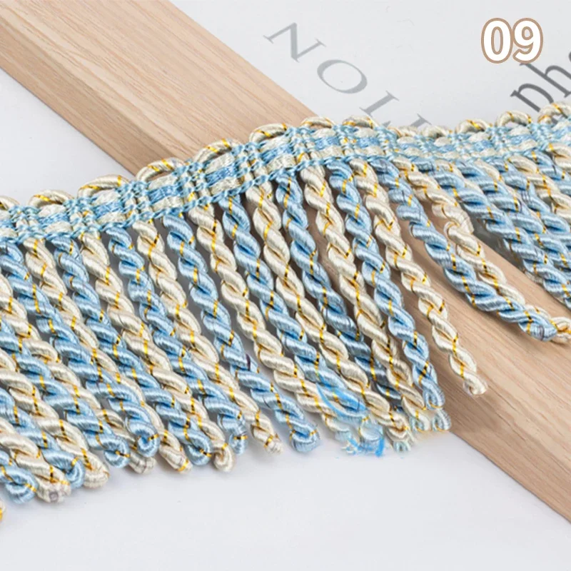 11.5M Twisted Rope Tassel Trim 8Cm Width Braided Tassels Curtain Lace Trim Edge Diy Decorative Sofa Pillow Ribbon Accessories