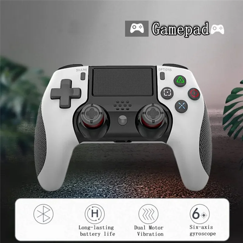 وحدة تحكم ألعاب بلوتوث SB-For PS4، تدعم سلسلة وحدة التحكم PS4، تتميز اهتزاز محرك مزدوج ومستشعر بستة محاور باللون الأسود سهل التركيب