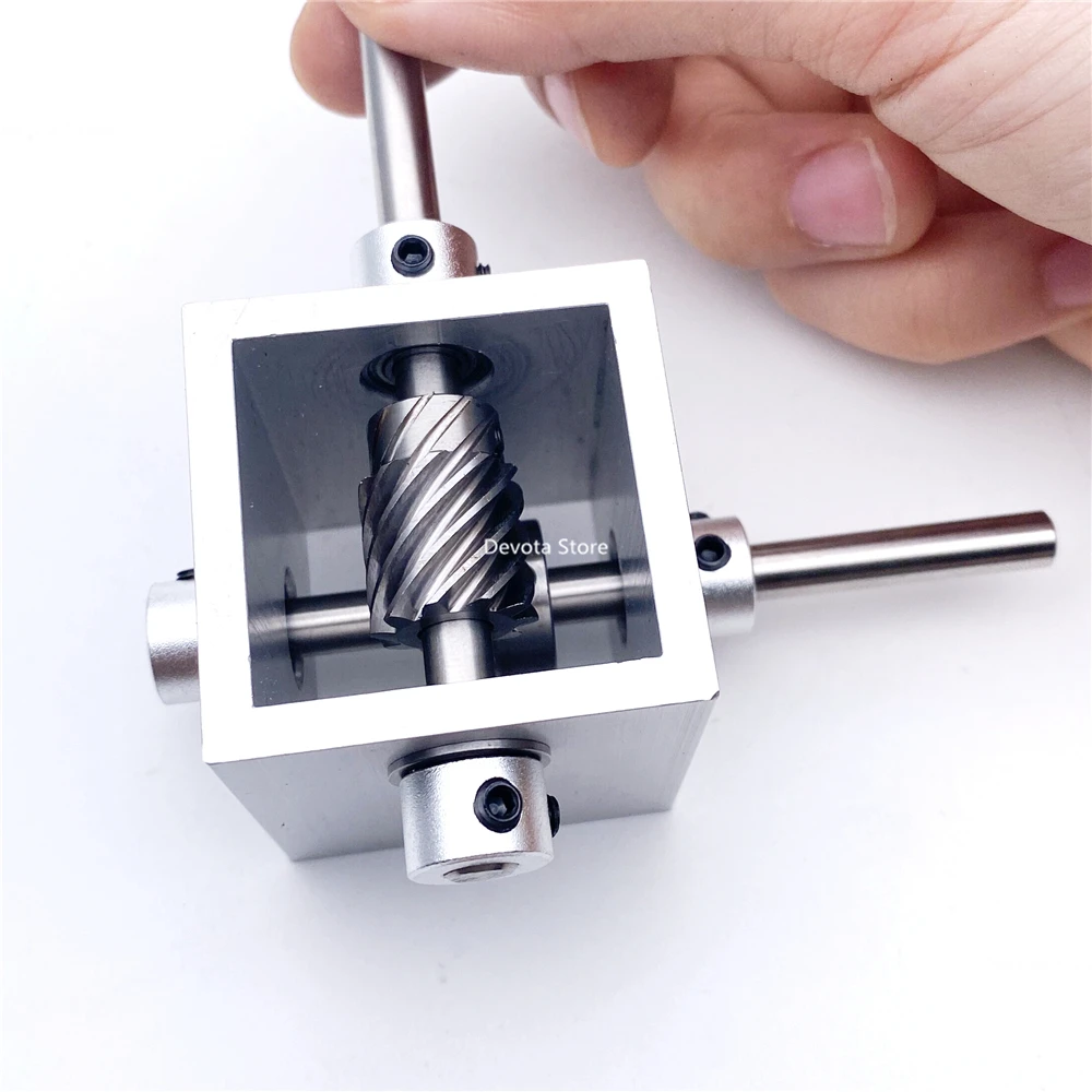 1:2 Right Angle Reduction Gearbox Aluminum Alloy Helical Gear Transmission 6mm 10/20 Teeth Corner Device Precision Applications