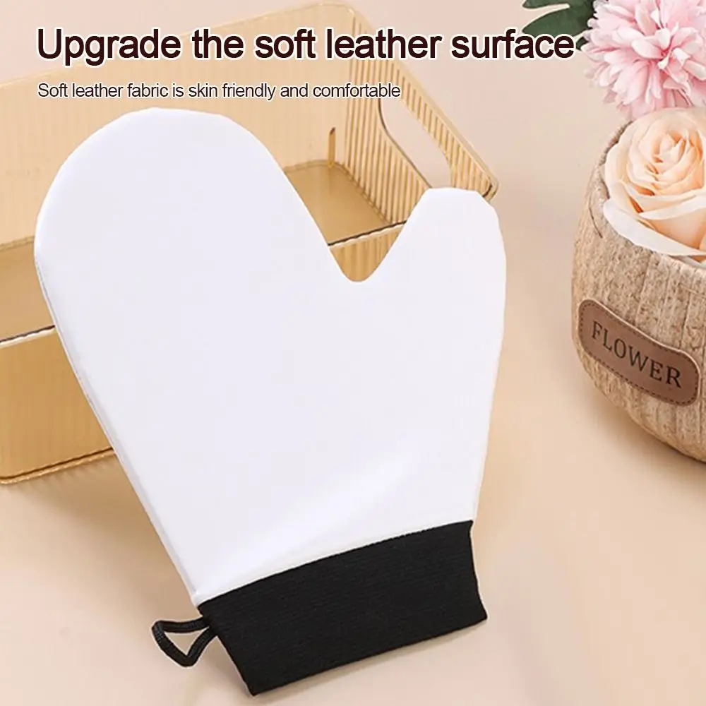 Leather Self-Tanning Mitt Reusable Washable Body Lotion Glove Sunless Fake Tan Double-Sided Tanning Glove Body Face Application