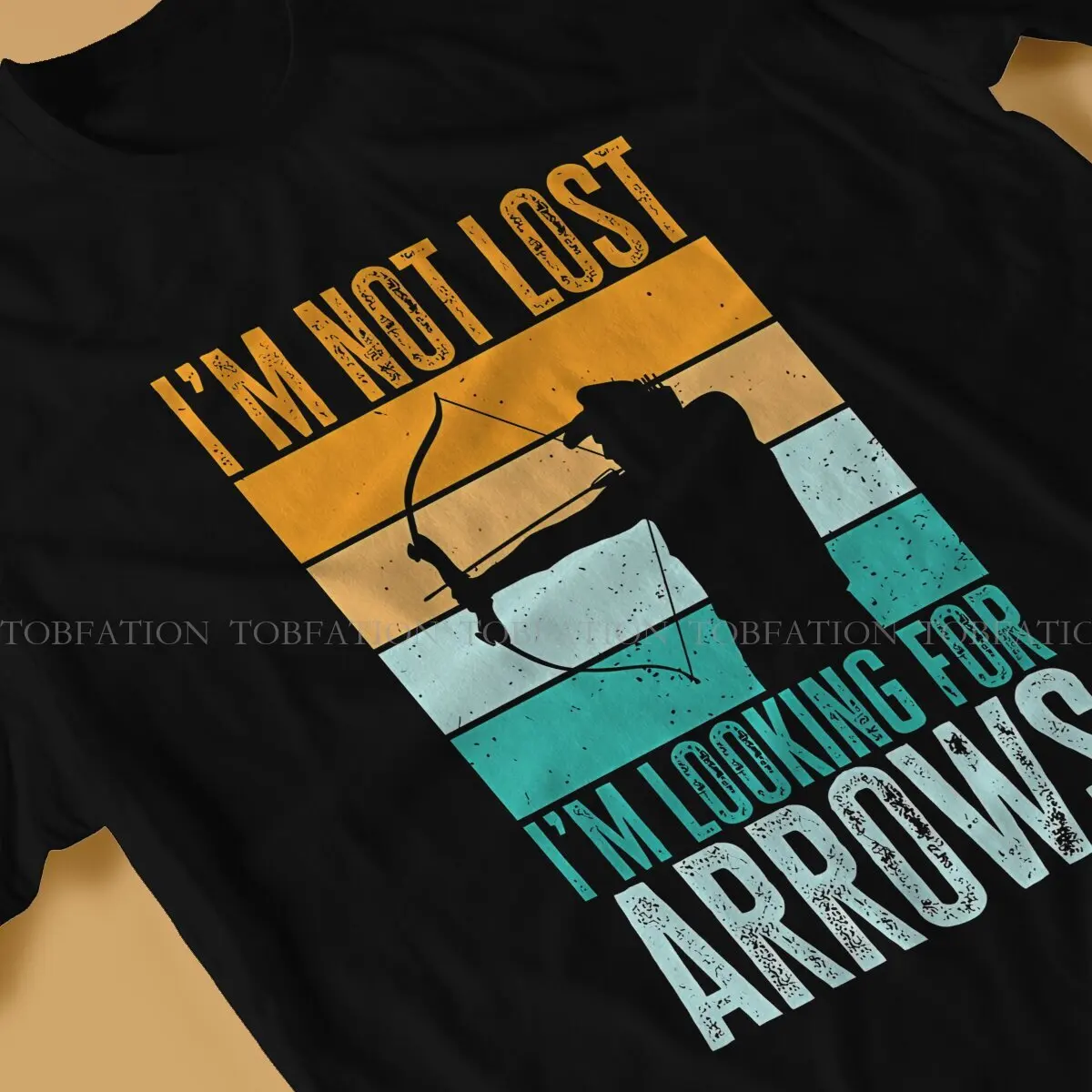 Looking For Arrows Vintage TShirt For Men Archery Clothing Novelty T Shirt 100% Cotton Soft Printed Loose