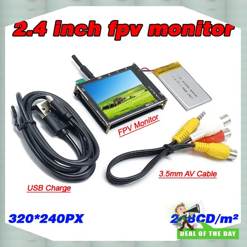 24-Hour Delivery Micro 5.8G 56CH For RC Multicopter Multirotor FPV Drone Parts 2.4 Inch LCD 480X320px Auto-Search FPV Monitor