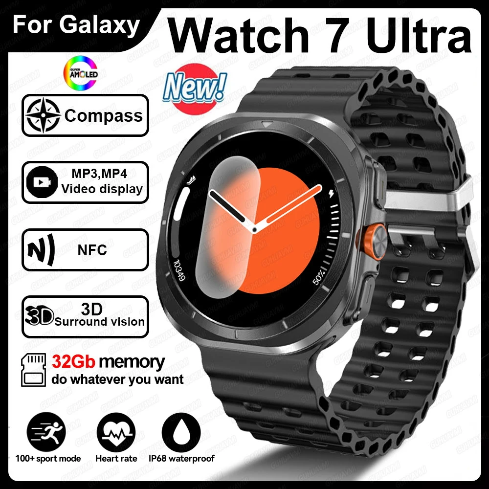 New For Samsung Galaxy Watch Ultra Smart Watch Men 1.5-inch HD AMOLED Screen 32GB Memory NFC BluetoothCall Waterproof Smartwatch