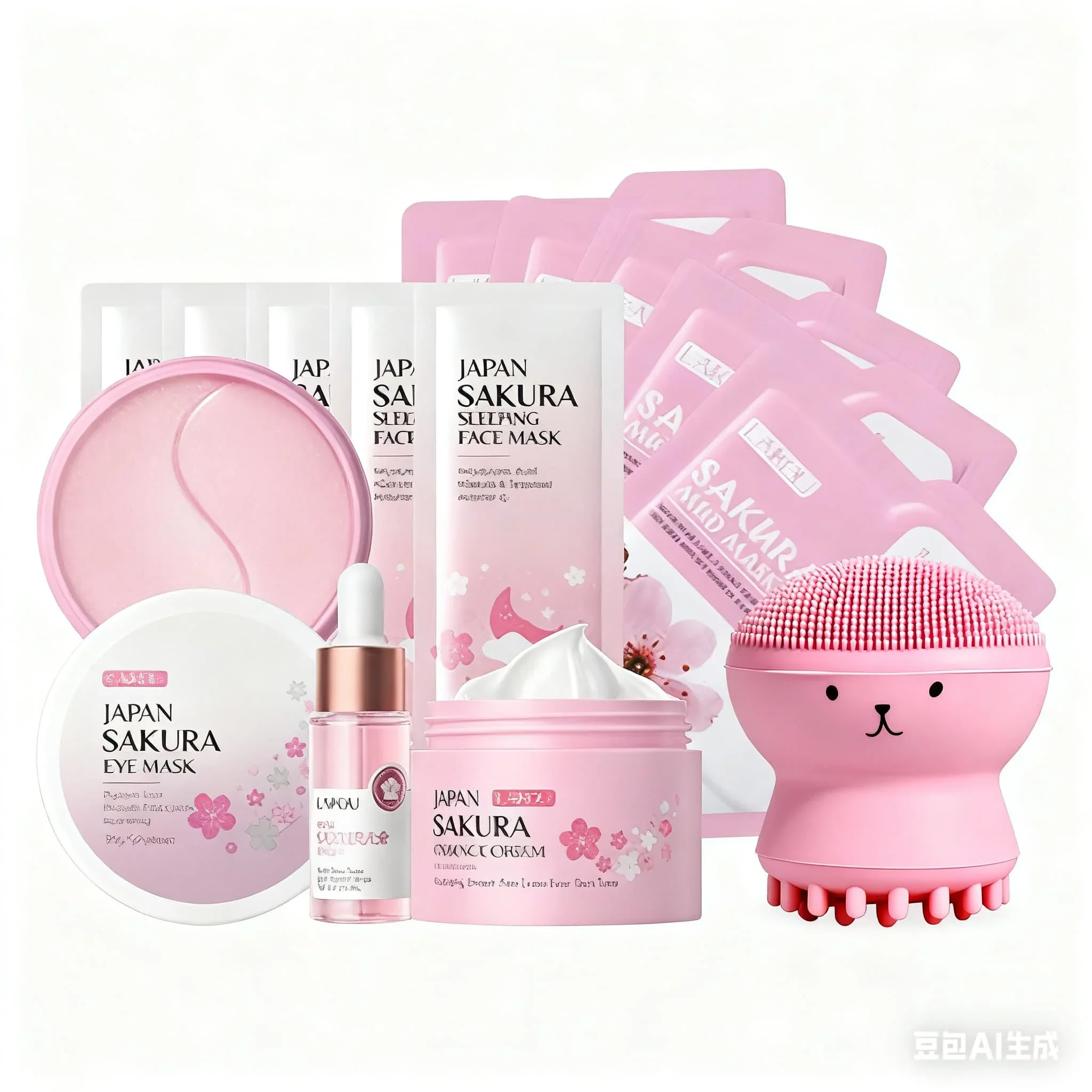 Sakura Skincare Set 15 piezas Kit de limpiador facial de tóner hidratante antienvejecimiento para mujeres Rutina de belleza para el cuidado de la piel