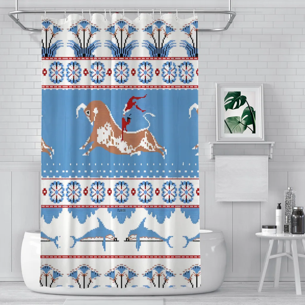 Minoan Shower Curtains Ancient Greece Waterproof Fabric Creative Bathroom Decor with Hooks Home Accessories