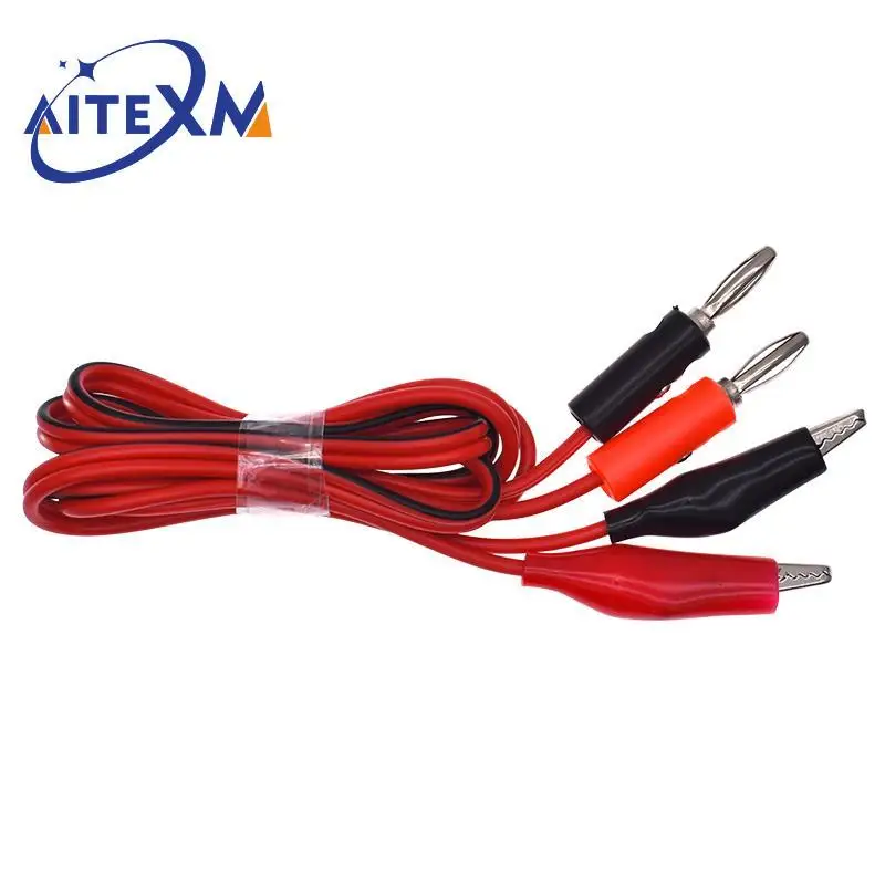 1M Alligator Cilp to AV Banana Plug Test Cable Lead Connector Dual Tester Probe Crocodile Clip for Multimeter Measure Tool