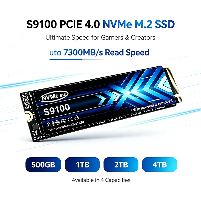 Internal Solid State S9100 M2 NVMe PCIe4 SSD 500GB 1TB 2TB 4TB for Gaming Office PC Laptop High Speed