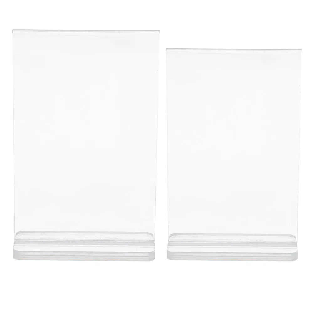 

2Pcs Acrylic Sign Holders A6 Side-Loading Table Sign Stands for Price Labels Menu Cards Photo Display Retail Store Desk