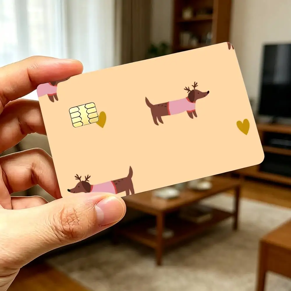 Sausage Dog High‑Res Game Chip Decals Credit Card Mini Waterproof Vinyl Ornament Useful Gift