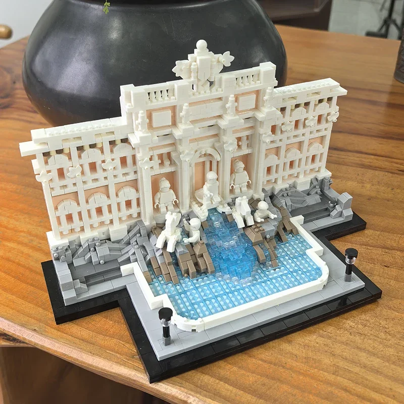 Creative Trevi Fountain Building Blocks Model World Famous City Street View Architecture Assembly Bricks Toys Gift For Kid Adult