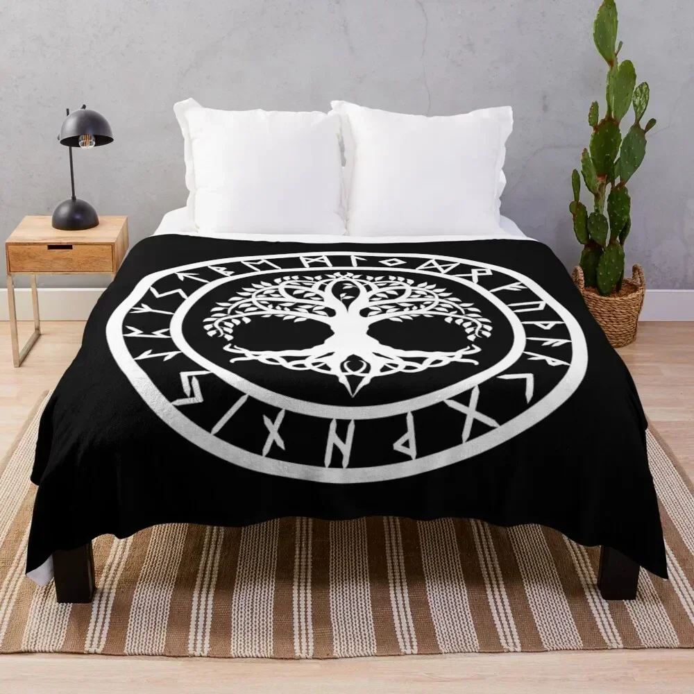 

Yggdrasil /// Rune Circle (Variant II) Throw Blanket Cozy Throw Blanket for Bed Sofa Chair