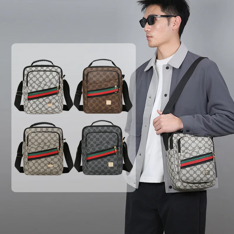Crossbody Bag Men New Trendy Multi Layer Versatile Shoulder Handbag Casual Business Sling Messenger Bag for Daily Use and Travel