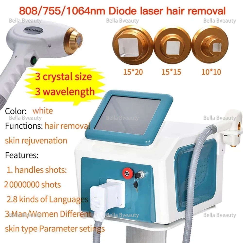 2024 Best Selling 808nm Diode Laser Hair Removal Machine 3 Wavelengths Laser Hair Removal Machine