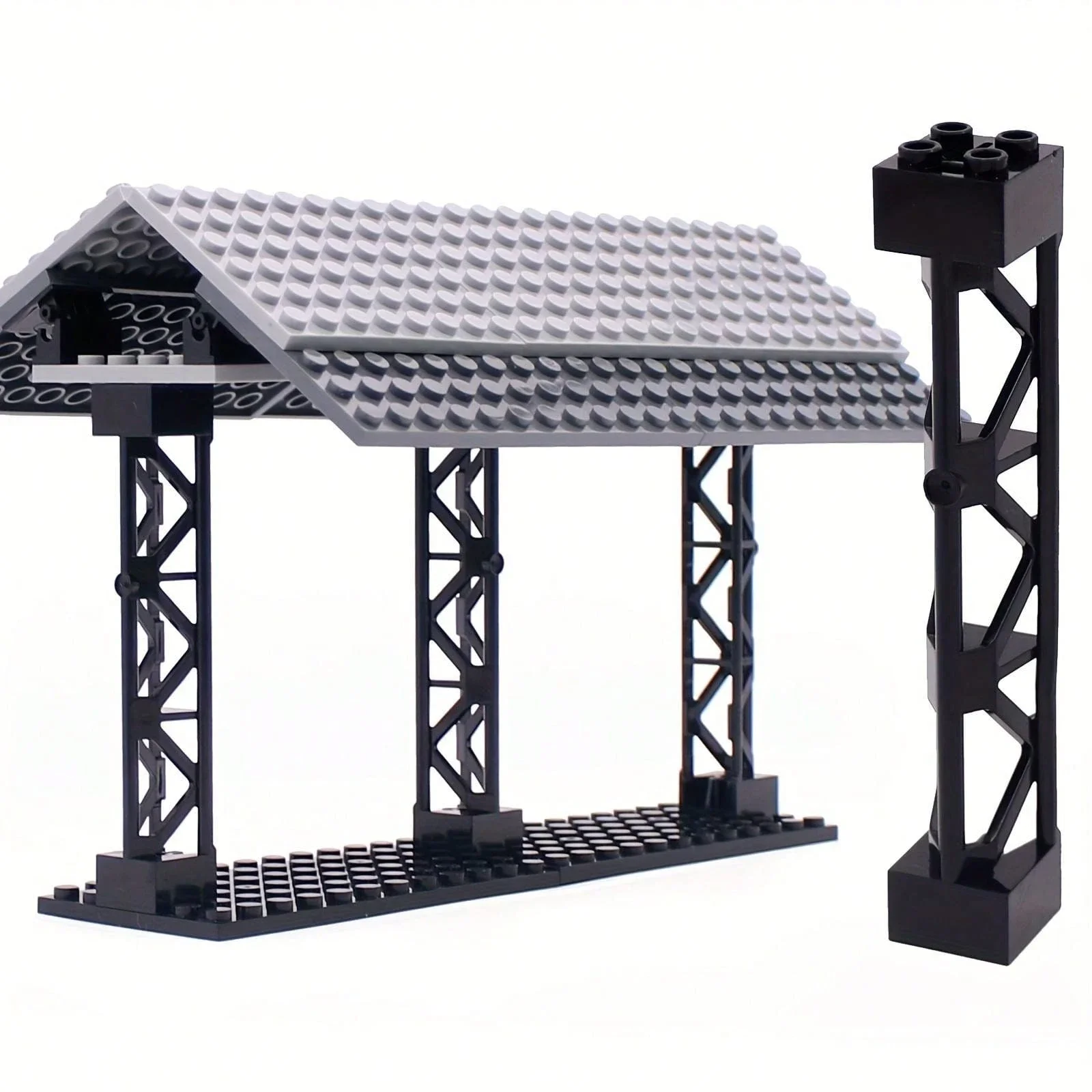 8Pcs MOC City Pillars for Building Blocks Baseplate, Military Base DIY Accessories, Compatible with Major Brands, Gift for Kids