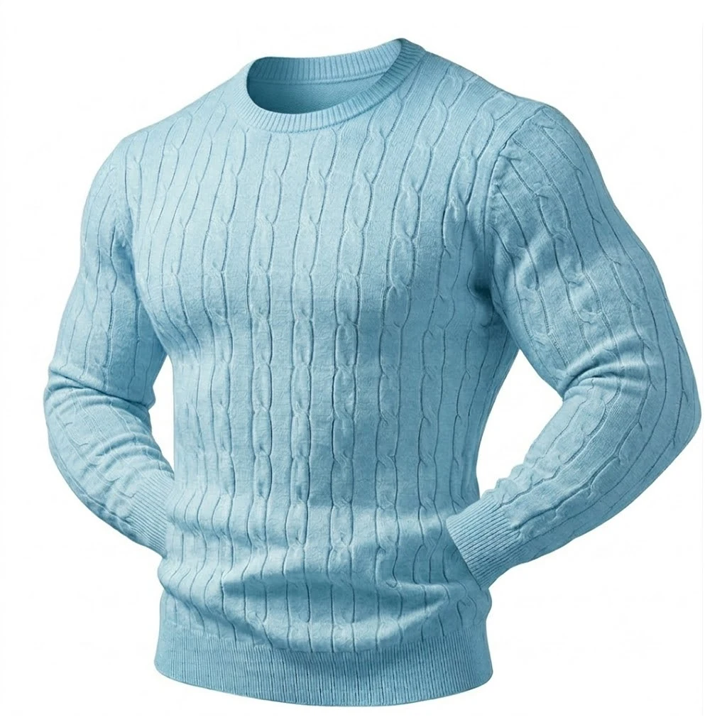 Neuer Herren-Strickpullover Einfarbiger Pullover Warme Lässige Herren-Winterbluse Herren-Winterpullover Outdoor-Rollkragenpullover – Detail 13