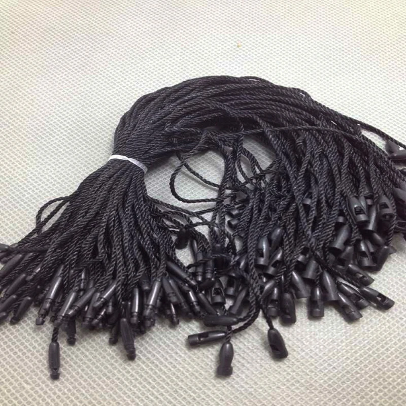 

1000pcs Beige Hang Tag Rope String Snap Lock Pin Loop Tie Fasteners 8 inches Garment Accessories