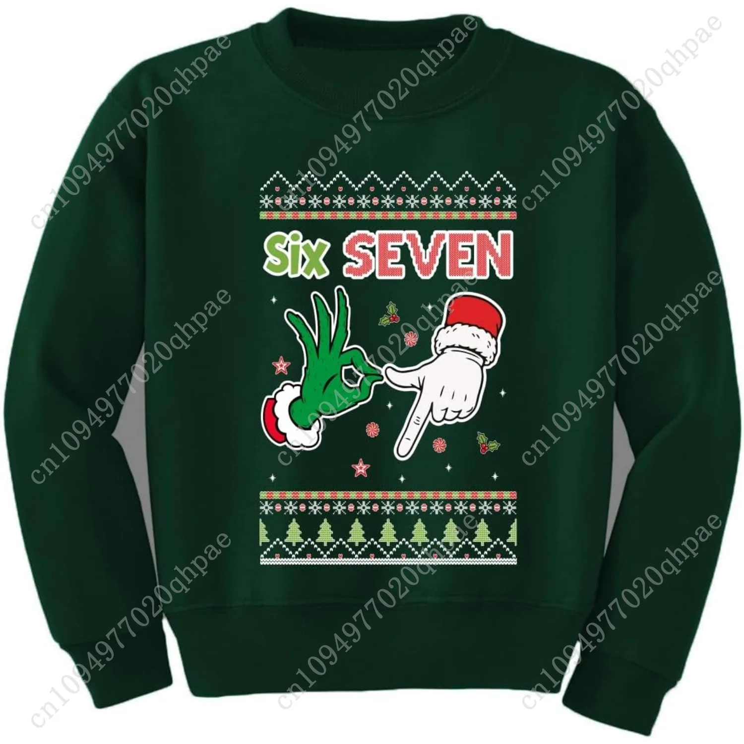 البرية بوبي 67 سترة عيد الميلاد القبيحة لطيفة شقي 6-7 ميمي ستة سبعة للجنسين بنين بنات Crewneck البلوز #6