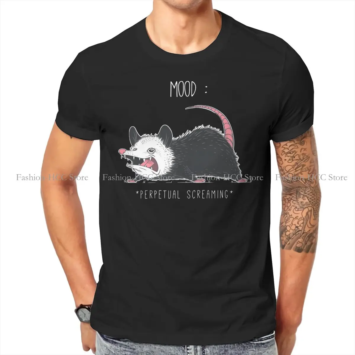 Cute Opossum Original TShirts Mood  Dark Tees Distinctive Homme T Shirt Hipster Clothing 6XL