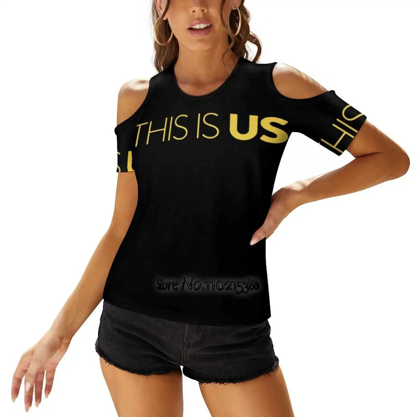 This Is Us Sexy T-Shirt Casual Tops One Shoulder Lacing T Shirts Korean T-Shirts This Is Us The Manny Mandy Moore Milo Randall