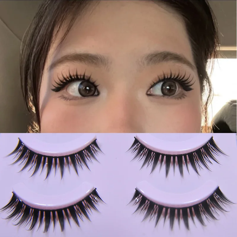Japanese Cosplay Natural Cross False Eyelashes Handmade 5 Pairs Eyelashes Stage Performance A-type Fairy Hair Eye Lashes